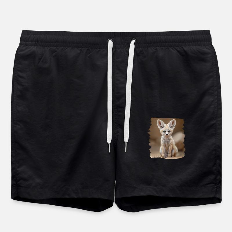 Fennec Fox Fenneks Fennek - Swim Trunks - black