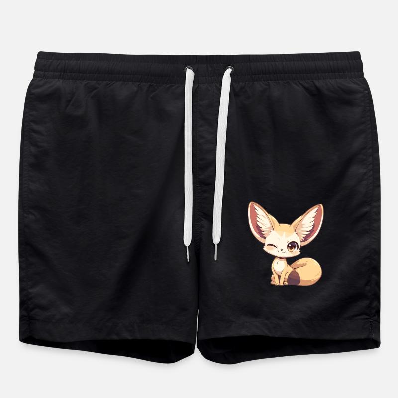 Fennec Fox Fenneks Fennek - Swim Trunks - black
