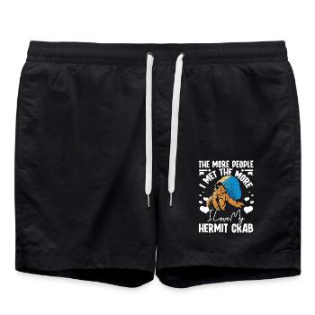 Plus je rencontrais, plus j’aime mon bernard-l’ermite - Short de bain - noir - Devant - AI Model Male 185 light (185cm)