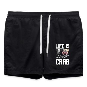 La vie est meilleure avec un bernard-l’ermite - Short de bain - noir - Devant - AI Model Male 185 light (185cm)