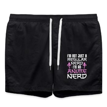 Not Regular Nerd Anime Nerd Japanese Anime Manga - Swim Trunks - black - Front - AI Model Male 185 light (185cm)