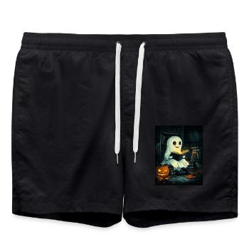 Cadeau d’Halloween Femmes Hommes Enfants Décoration - Short de bain - noir - Devant - AI Model Male 185 light (185cm)