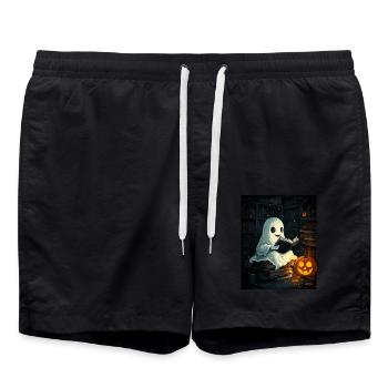 Cadeau d’Halloween Femmes Hommes Enfants Décoration - Short de bain - noir - Devant - AI Model Male 185 light (185cm)