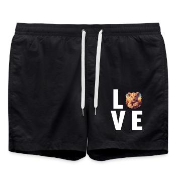 Lion Löwen Löwe - Badeshorts - Schwarz - Vorne - AI Model Male 185 light (185cm)