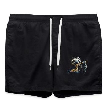 Lustiges Faultier Kunst Tier Sloth Ramen Nudel - Badeshorts - Schwarz - Vorne - AI Model Male 185 light (185cm)