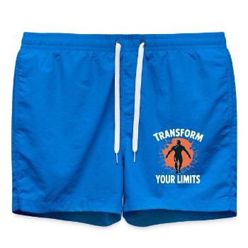TRANSFORM YOUR LIMITS (BRIGHT TEXT DESIGN) - Swim Trunks - cobalt blue - Front