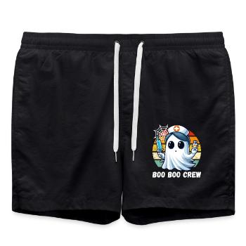 Halloween fantôme infirmière docteur rétro boo - Short de bain - noir - Devant - AI Model Male 185 light (185cm)