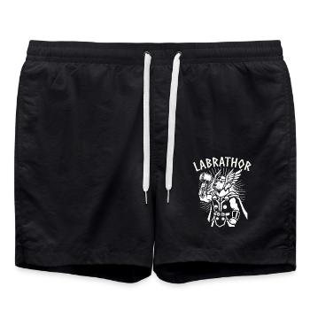 Labrador Labrathor viking jeu de mots valhalla odin viking - Short de bain - noir - Devant - AI Model Male 185 light (185cm)