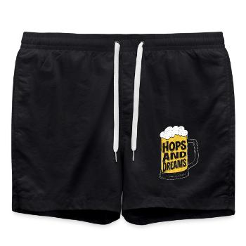 Hops And Dreams Homebrew Brewer Bière artisanale - Short de bain - noir - Devant - AI Model Male 185 light (185cm)