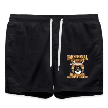 Emotional Support Animal Chihuahua Companion You - Swim Trunks - black - Front - AI Model Male 185 light (185cm)