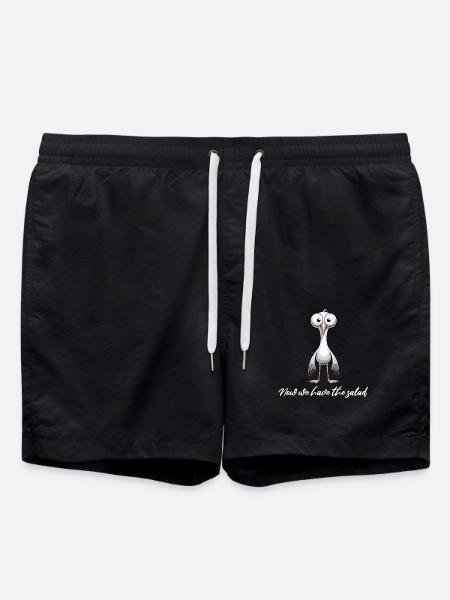 Möwe Lustiger Spruch Norddeutsch Hamburg Nordsee - Badeshorts - Schwarz