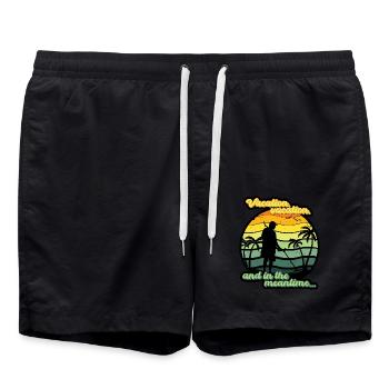 Vacation, vacation, and in the meantime... - Swim Trunks - black - Front - AI Model Male 185 light (185cm)