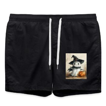 Cadeau d’Halloween Femmes Hommes Enfants Décoration - Short de bain - noir - Devant - AI Model Male 185 light (185cm)