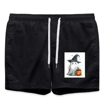 Cadeau d’Halloween Femmes Hommes Enfants Décoration - Short de bain - noir - Devant - AI Model Male 185 light (185cm)