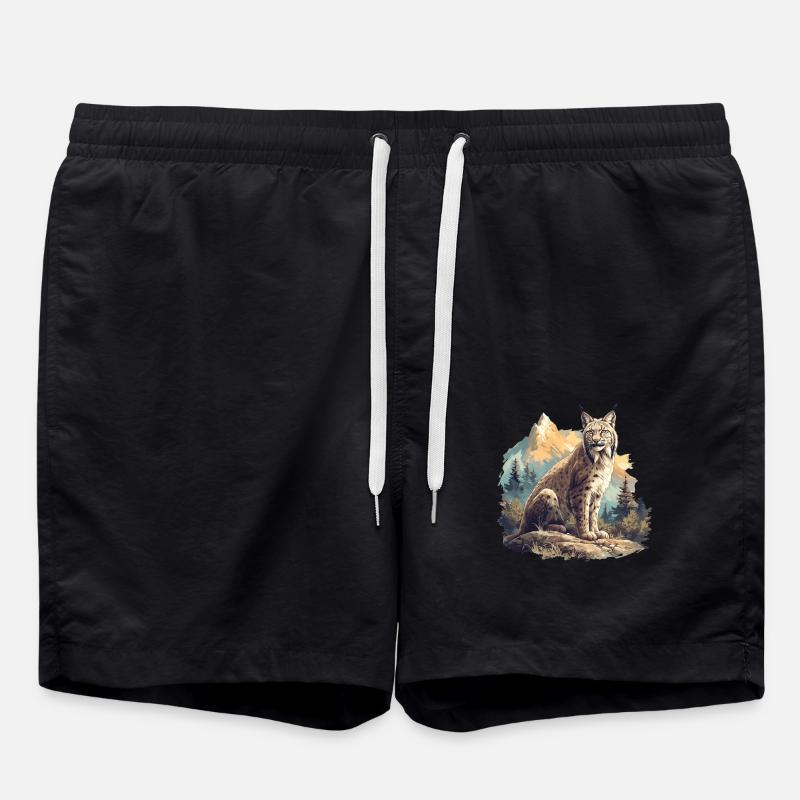 Lynx Luchse Luchs - Badeshorts - Schwarz