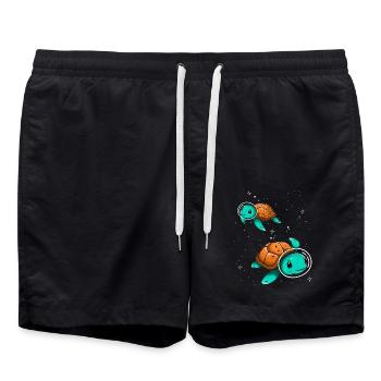 Space Turtles Astronaut Galaxy Funny Cute Design - Swim Trunks - black - Front - AI Model Male 185 light (185cm)