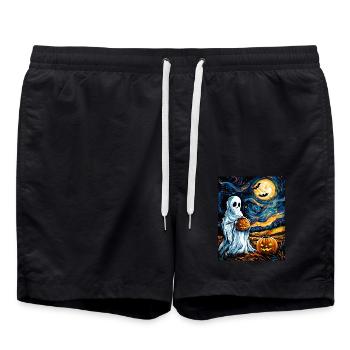Halloween Geschenk Frauen Geist Männer Kinder Deko - Badeshorts - Schwarz - Vorne - AI Model Male 185 light (185cm)