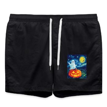 Cadeau d’Halloween Femmes Hommes Enfants Décoration - Short de bain - noir - Devant - AI Model Male 185 light (185cm)
