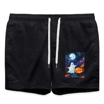 Halloween Geschenk Frauen Geist Männer Kinder Deko - Badeshorts - Schwarz - Vorne - AI Model Male 185 light (185cm)