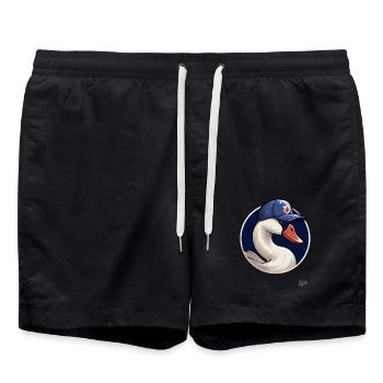 Cygne de sport sportif avec casquette de baseball - Short de bain - noir - Devant - AI Model Male 185 light (185cm)
