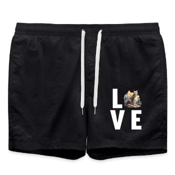 Lynx Luchse Luchs - Short de bain - noir - Devant - AI Model Male 185 light (185cm)