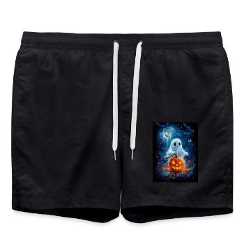 Cadeau d’Halloween Femmes Hommes Enfants Décoration - Short de bain - noir - Devant - AI Model Male 185 light (185cm)