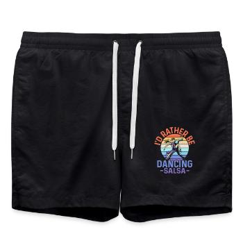 Je préfère danser la salsa salsa danse latin musi - Short de bain - noir - Devant - AI Model Male 185 light (185cm)