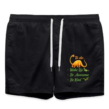 Boys Dino Kindness Wake Up Be Awesome Be Kind Kids - Short de bain - noir - Devant - AI Model Male 185 light (185cm)