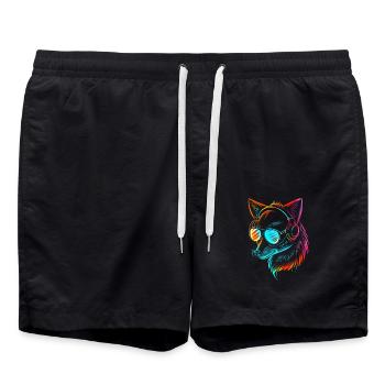 Drôle Renard Renard Art Animal Nature Animaux Animaux Sauvages - Short de bain - noir - Devant - AI Model Male 185 light (185cm)