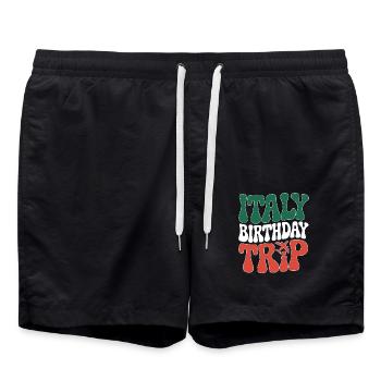 Italy Birthday Travel T-Shirt Design - Swim Trunks - black - Front - AI Model Male 185 light (185cm)