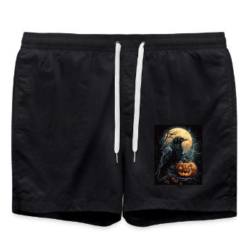 Cadeau d’Halloween Femmes Crow Hommes Enfants Décoration - Short de bain - noir - Devant - AI Model Male 185 light (185cm)