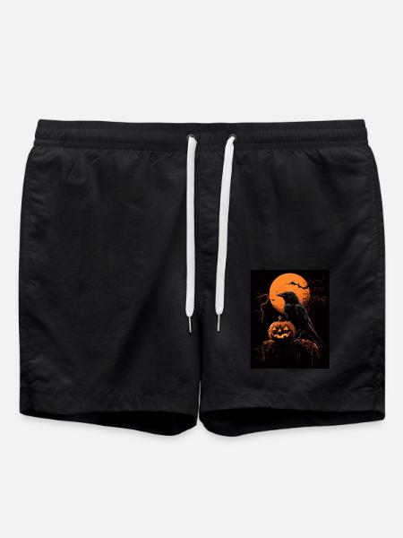 Halloween Geschenk Frauen Krähe Männer Kinder Deko - Badeshorts - Schwarz