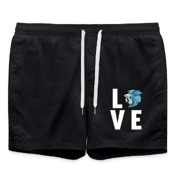 Bettas Betta Fisch Betta - Badeshorts - Schwarz - Vorne - AI Model Male 185 light (185cm)