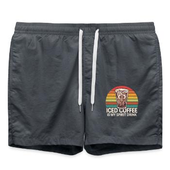 Iced Coffee Is My Spirit Drink - Swim Trunks - anthracite - Front - AI Model Male 185 light (185cm)