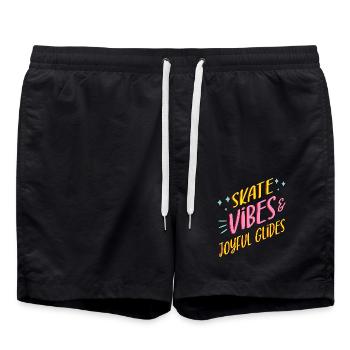 Rollerskater Party Skate Vibes Joyful Glides Gift - Badeshorts - Schwarz - Vorne - AI Model Male 185 light (185cm)