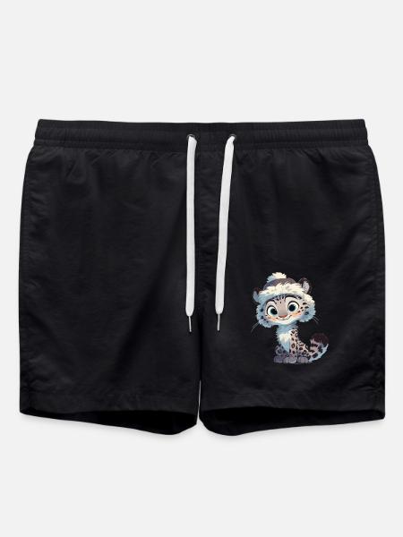 Snow Leopard Schneeleoparde Schneeleopard - Swim Trunks - black