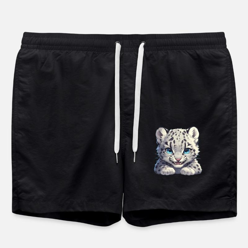 Snow Leopard Schneeleoparde Schneeleopard - Badeshorts - Schwarz