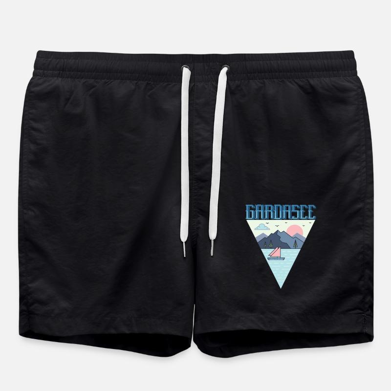 Lake garda - Swim Trunks - black
