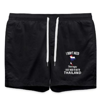 I don't need therapy – only Thailand - Swim Trunks - black - Front - AI Model Male 185 light (185cm)