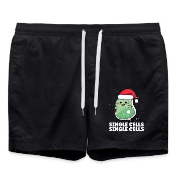 Noël Single Cells Scientifique Père Noël - Short de bain - noir - Devant - AI Model Male 185 light (185cm)