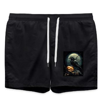 Halloween Geschenk Frauen Kürbis Männer Kinder - Badeshorts - Schwarz - Vorne - AI Model Male 185 light (185cm)