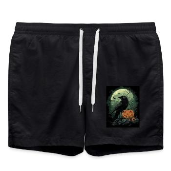 Halloween Geschenk Frauen Kürbis Männer Kinder - Badeshorts - Schwarz - Vorne - AI Model Male 185 light (185cm)