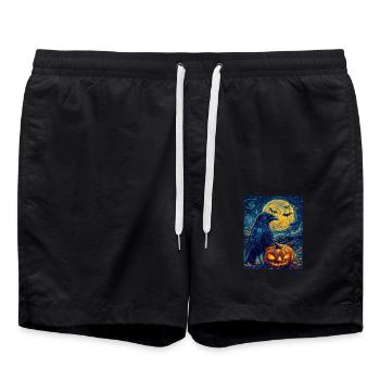Halloween Gift Women Pumpkin Men Kids - Swim Trunks - black - Front - AI Model Male 185 light (185cm)