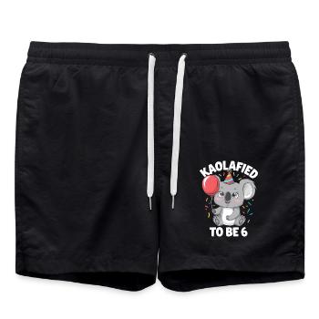 6. Geburtstag Koala Koalafied Kaolafied To Be 6 - Badeshorts - Schwarz - Vorne - AI Model Male 185 light (185cm)