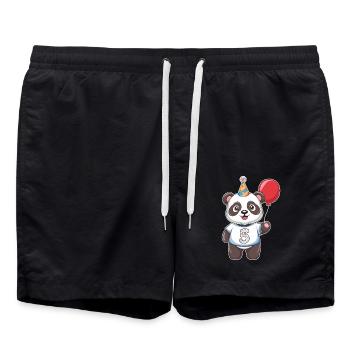 Fünfter Geburtstag Panda Partyhut Ballon - Badeshorts - Schwarz - Vorne - AI Model Male 185 light (185cm)
