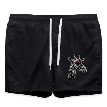 Giraffe Motif Animal Animal Lover Wildlife Safari - Swim Trunks - black - Front - AI Model Male 185 light (185cm)