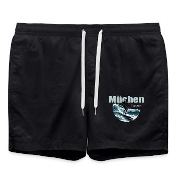 Munich Eisbach Surfing Wave Munich Eisbach - Swim Trunks - black - Front - AI Model Male 185 light (185cm)