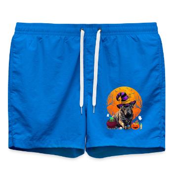 Lustiger Stock Corso Hund Hexe Halloween Hundeliebhaber - Badeshorts - Cobalt blue - Vorne