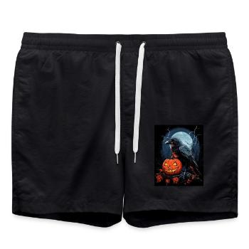 Cadeau d’Halloween Femmes Crow Hommes Enfants Décoration - Short de bain - noir - Devant - AI Model Male 185 light (185cm)