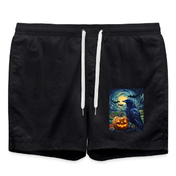 Halloween Gift Women Pumpkin Men Kids - Swim Trunks - black - Front - AI Model Male 185 light (185cm)